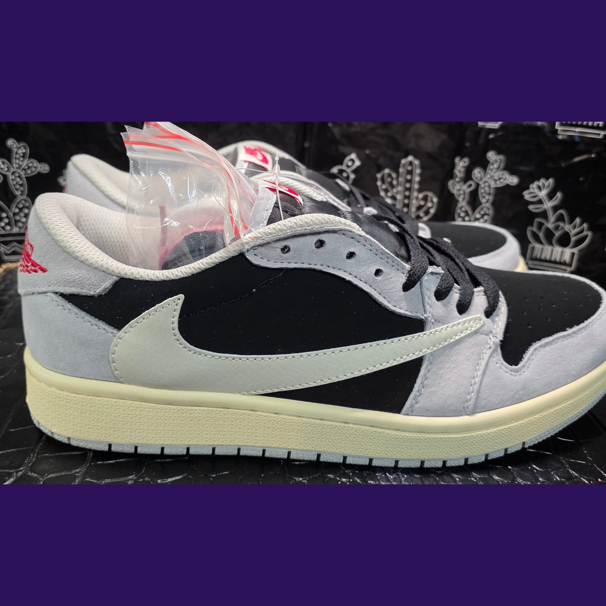 Jordan 1 Low “Travis Scott Inspired design – Light Gray & Black