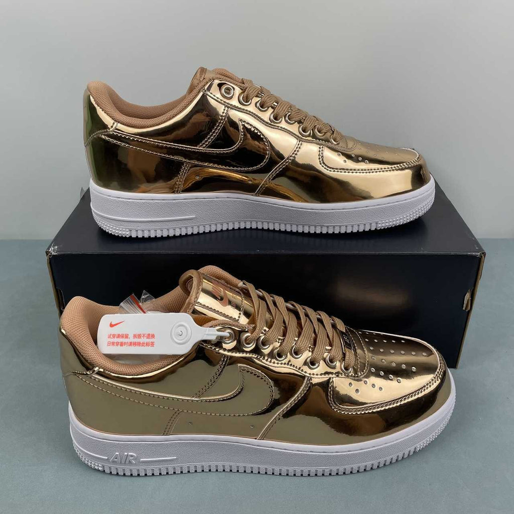 Air Force 1 – Design-Inspired "24 Karats" Metallic Gold Custom Tribute Build AF1-025