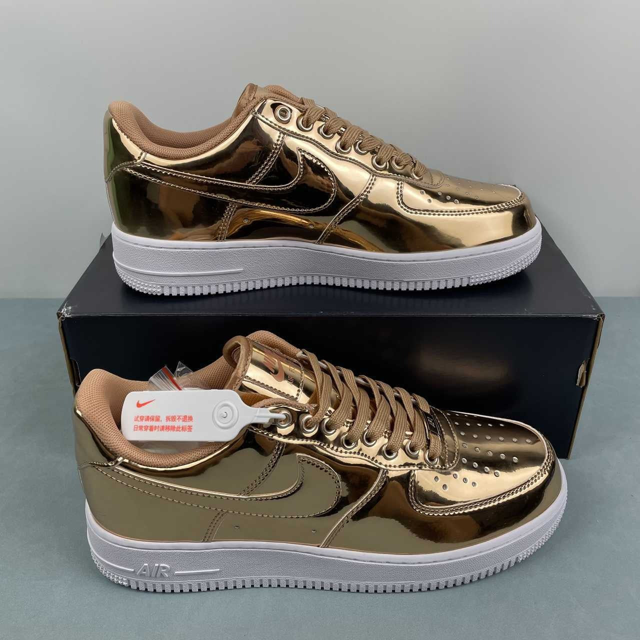 Air Force 1 – Design-Inspired "24 Karats" Metallic Gold Custom Tribute Build AF1-025