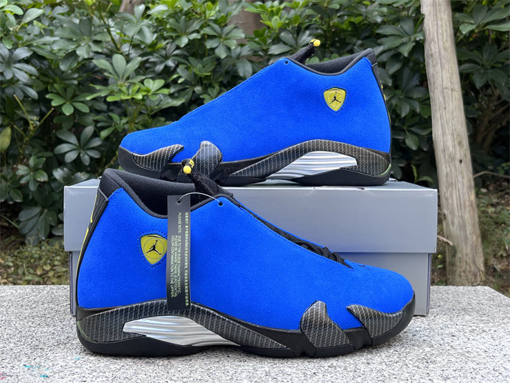 Jordan 14 Blue Ferrari Design-Inspired - Tongue Detail
