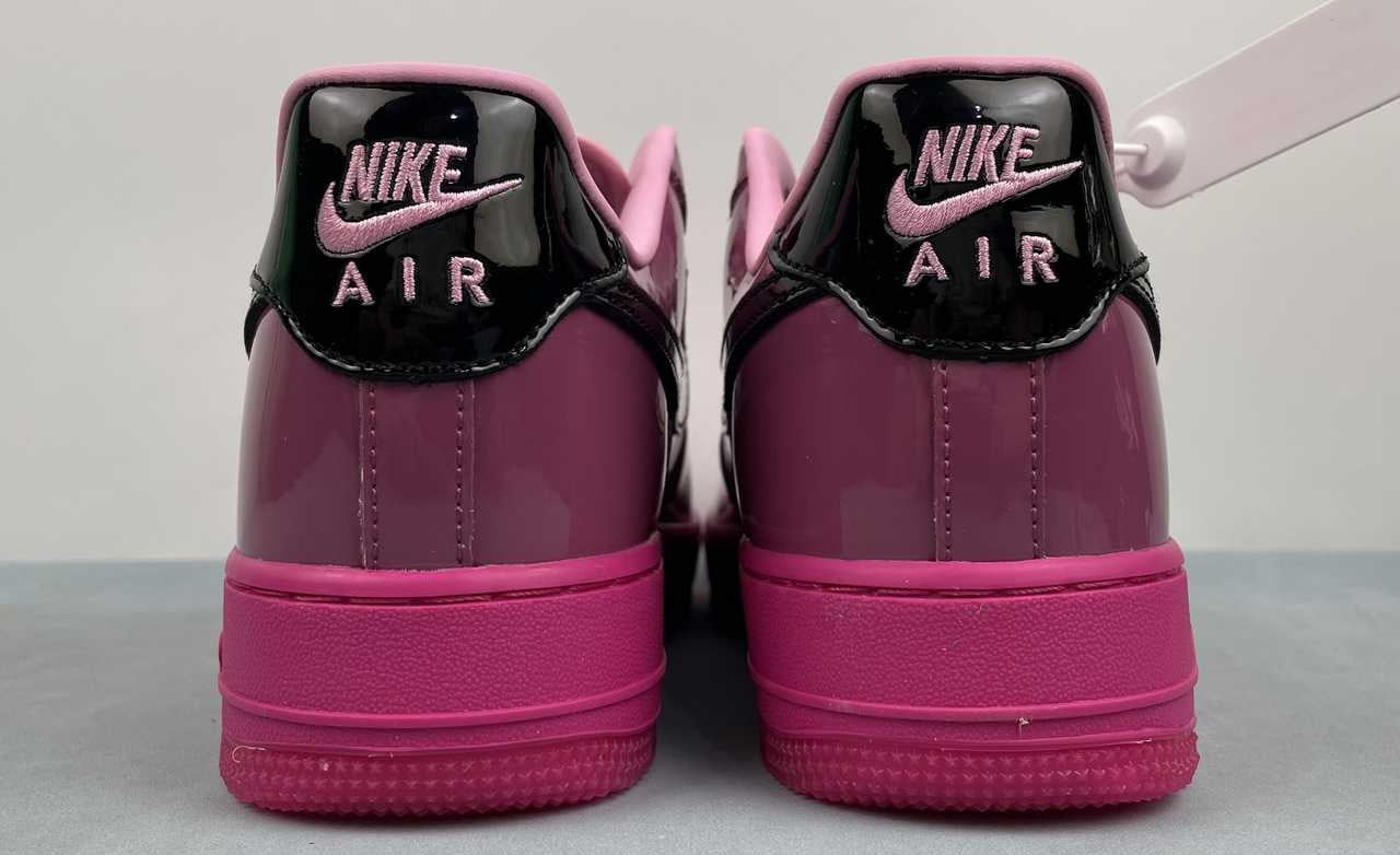 AF1-037 Berry Pink Patent – lateral profile clean studio shot showing full colorway