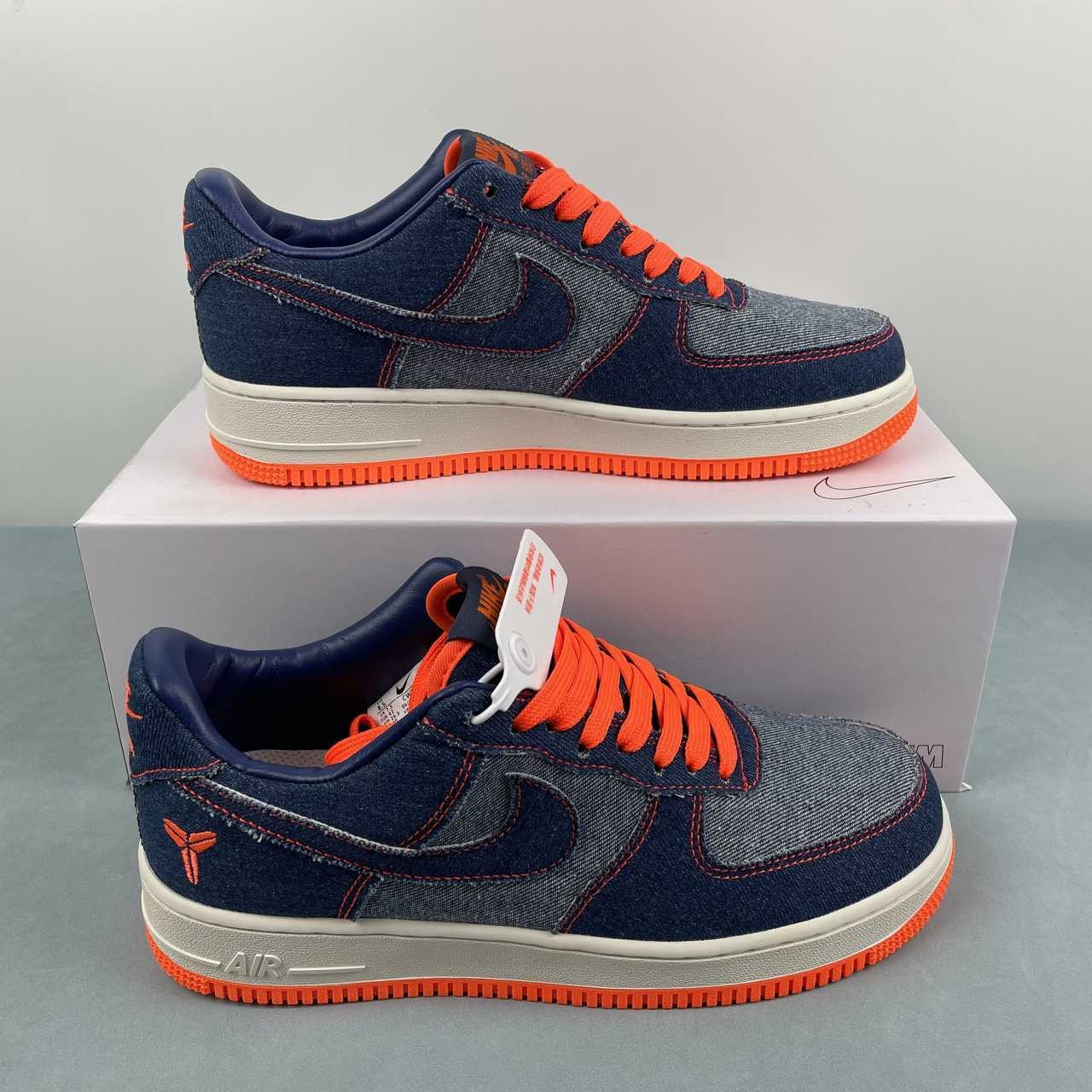 Air Force 1 – Design-Inspired "Kobe - Denims" Navy/Orange Custom Tribute Build AF1-027