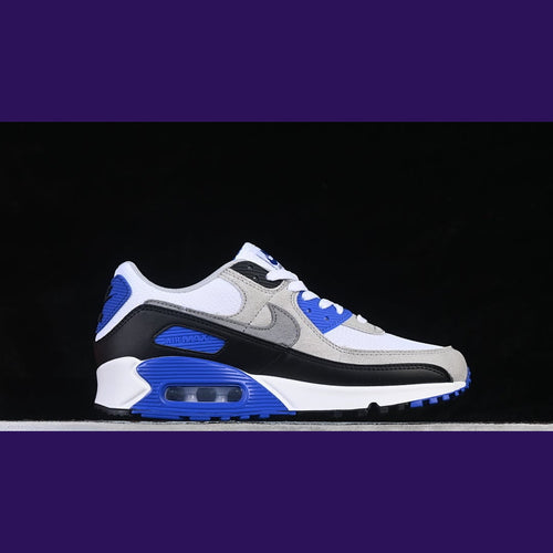 Air Max 90 Design-Inspired - "Hyper Blue" "White/Grey/Blue" Custom Tribute - AM90-HYPBLU-008 - Sole Revival and Redemption LLC