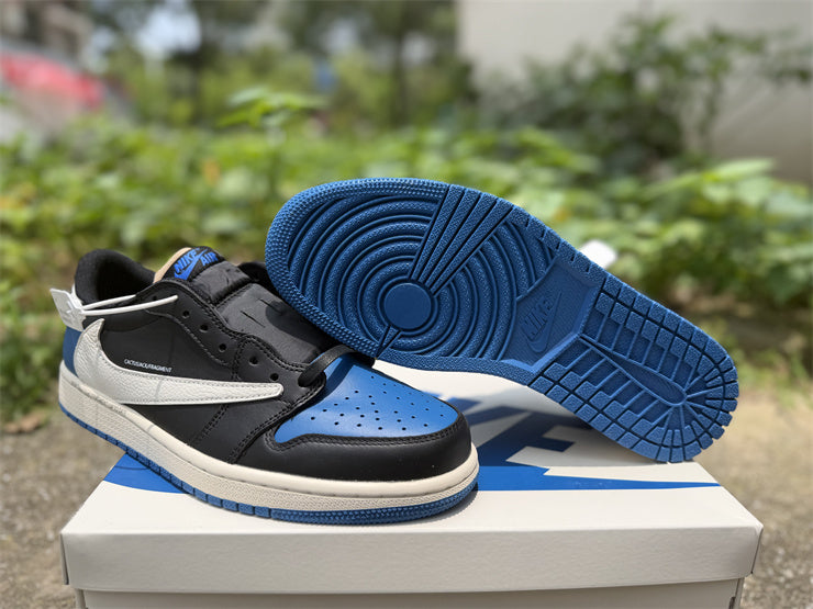Air Jordan 1 Low OG – Design-Inspired "Travis Scott x Fragment Black Royal" Custom Tribute Build AJ1L-FRAGTS-001