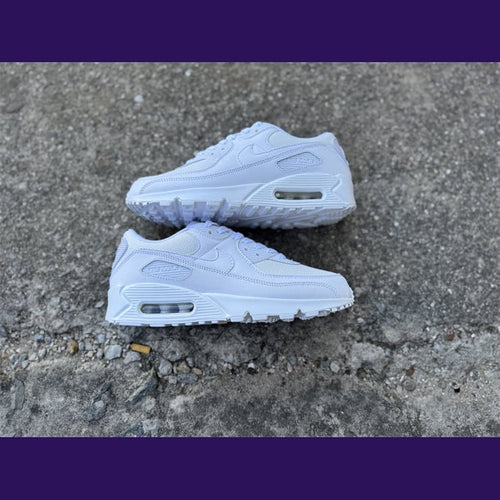 Air Max 90 Design-Inspired - "Triple White" "White" Custom Tribute - AM90-TRIWHITE-004 - Sole Revival and Redemption LLC