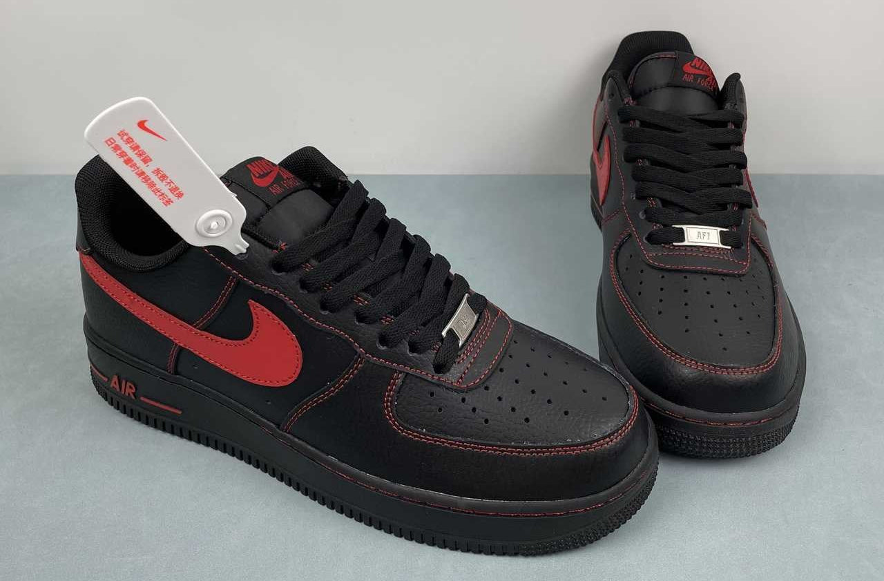 Air Force 1 – Design-Inspired "Red Stitched"  Custom Tribute Build AF1-036