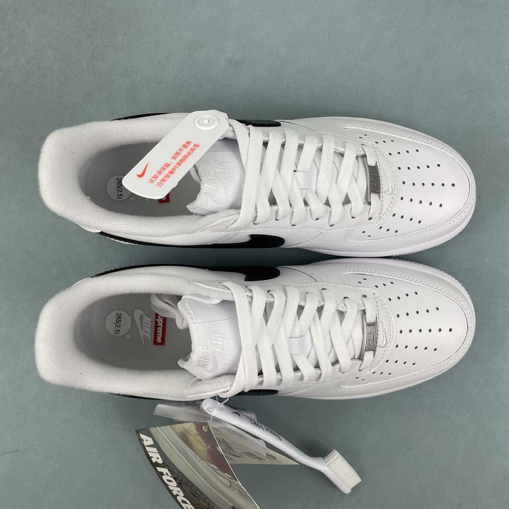 Air Force 1 – Design-Inspired "Supreme x AF1" White/Black Custom Tribute Build AF1-026