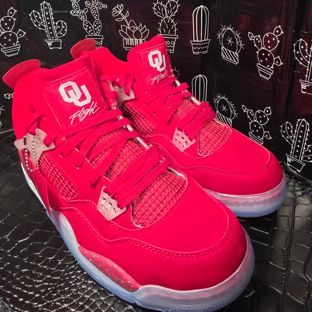 Jordan 4 “OKU Sooners” Design Inspired  US 11 — New (No Original Box)