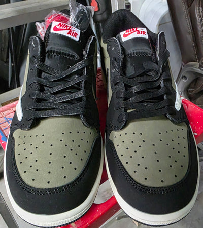Jordan 1 Low “Travis Scott – Black & Olive” — Design Inspired — US 11