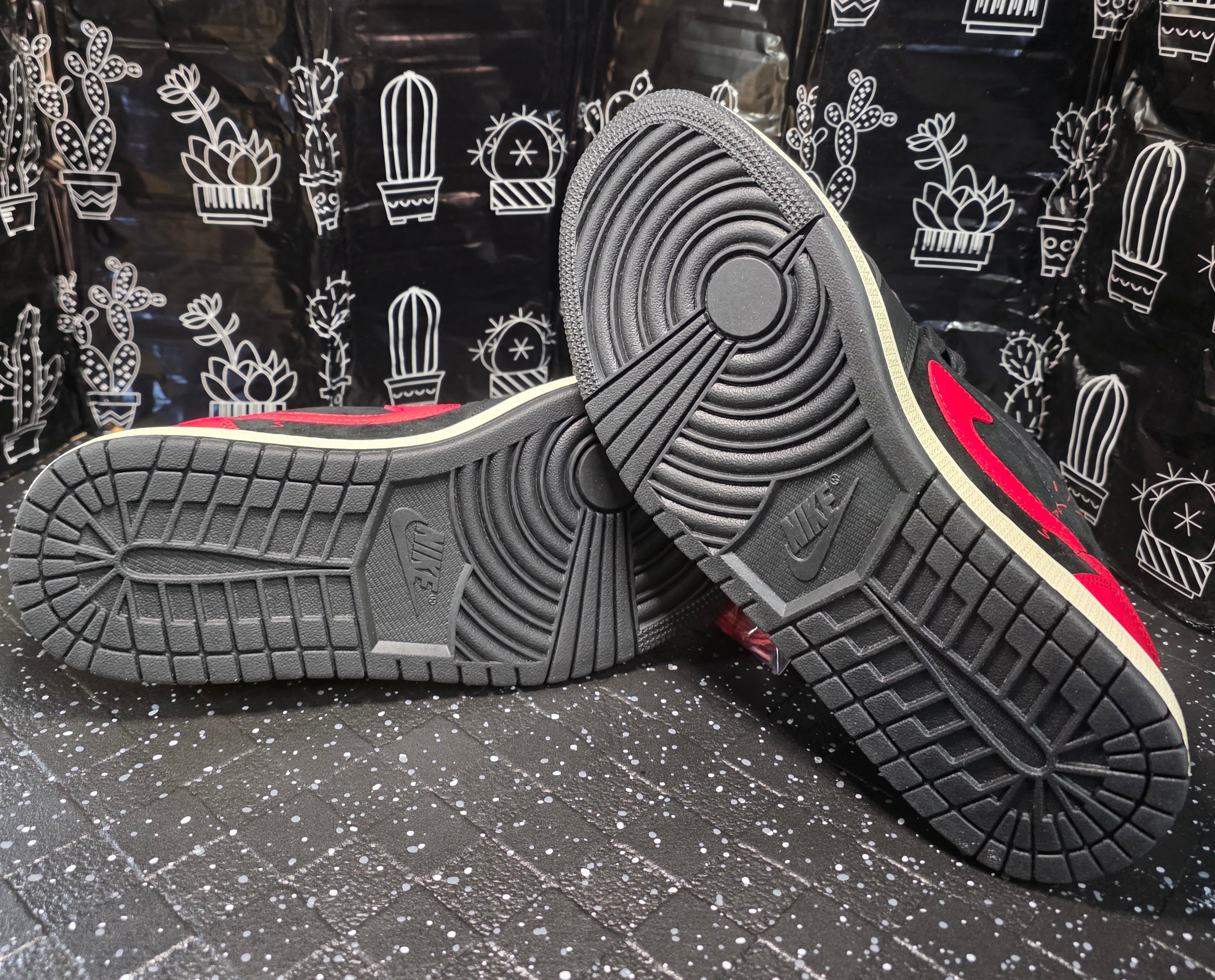 Jordan 1 Low “Travis Scott Inspired Design – Bred.”  Fantasy Colorway — Top Tier — US 9 — New