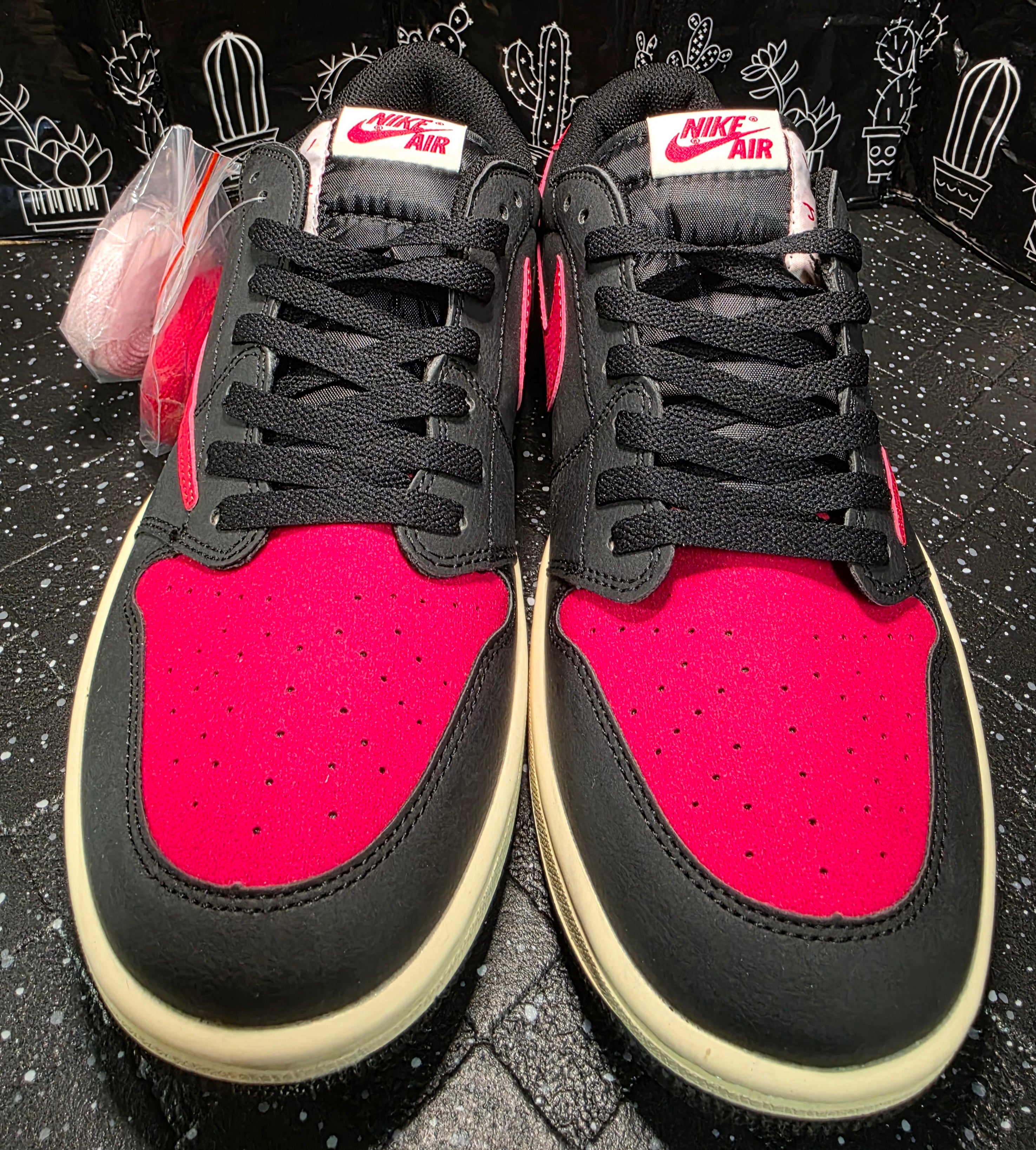 Jordan 1 Low “Travis Scott Inspired Design – Bred.”  Fantasy Colorway — US 11 &12 — New