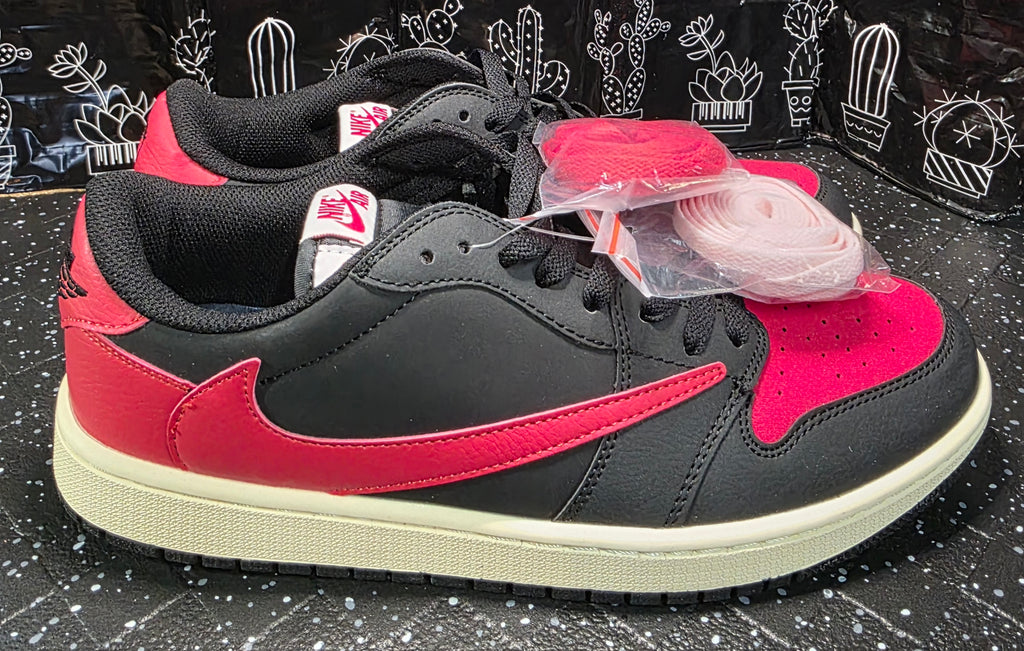 Jordan 1 Low “Travis Scott Inspired Design – Bred.”  Fantasy Colorway — US 11 &12 — New