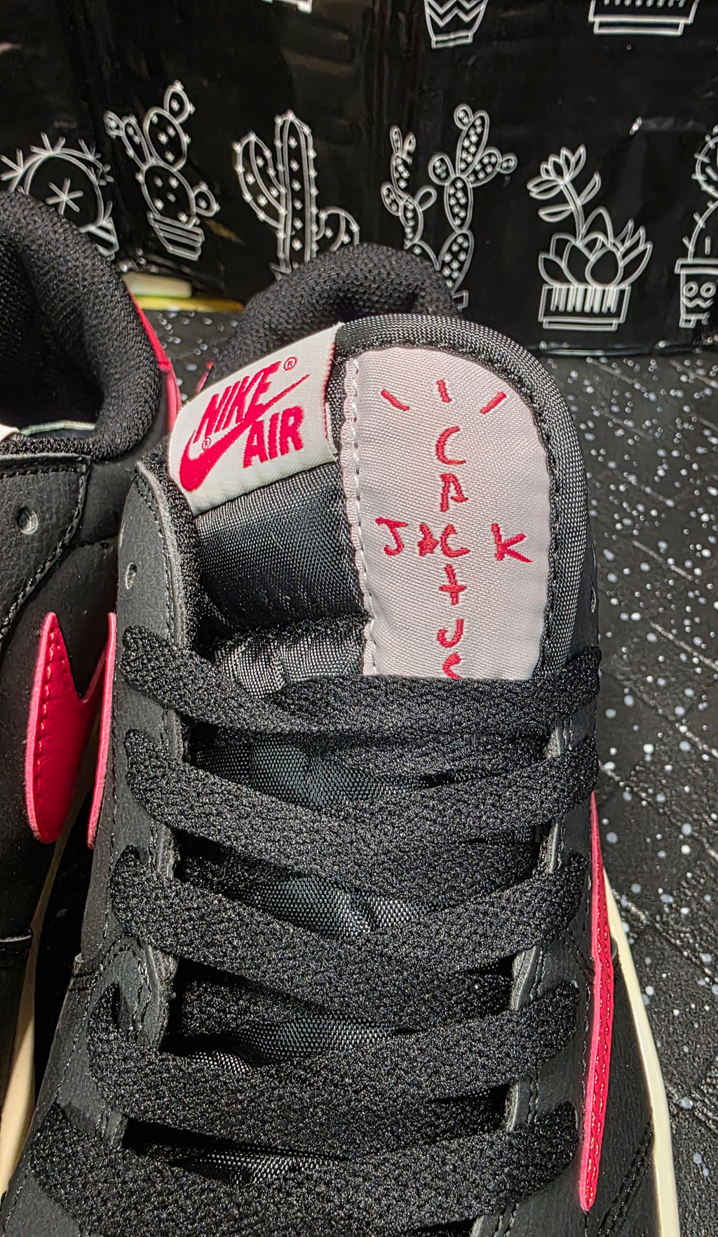 Jordan 1 Low “Travis Scott Inspired Design – Bred.”  Fantasy Colorway — US 11 &12 — New