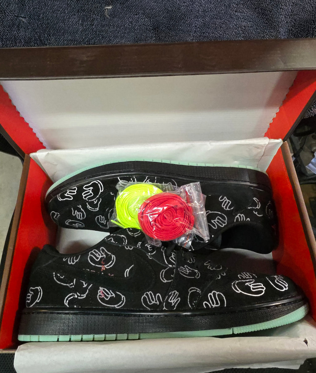 Jordan 1 Low “Travis Scott × KAWS – Black Suede” — Design Inspired — US 11