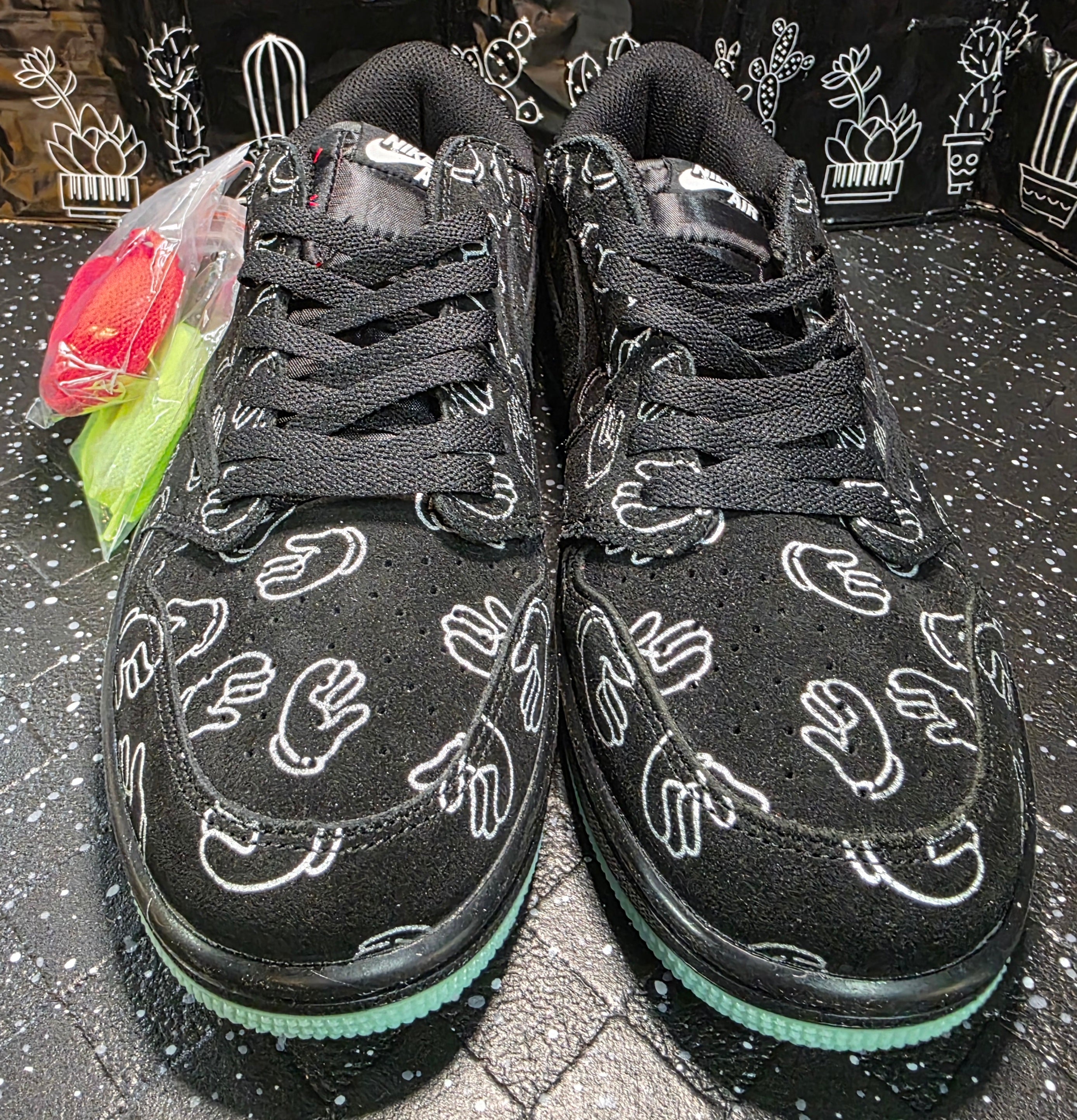 Jordan 1 Low “Travis Scott × KAWS – Black Suede” — Design Inspired — US 11