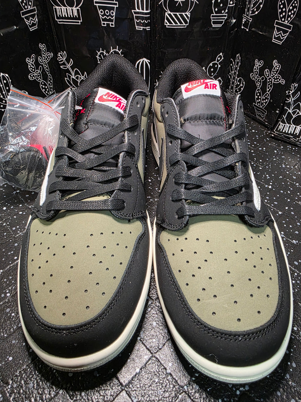 Jordan 1 Low “Travis Scott – Black &amp; Olive” — Design Inspired — US 11