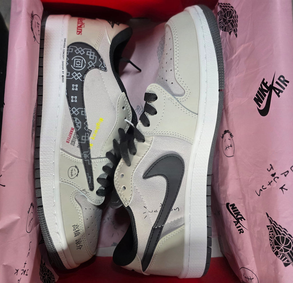 Jordan 1 Low “Travis Scott – Red Suns.”  Fantasy Colorway — US 11 — New