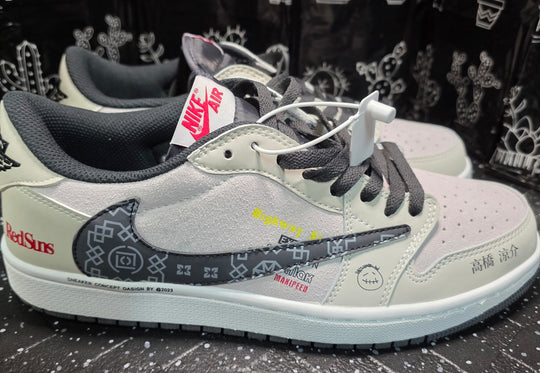 Jordan 1 Low “Travis Scott – Red Suns.”  Fantasy Colorway — US 11 — New