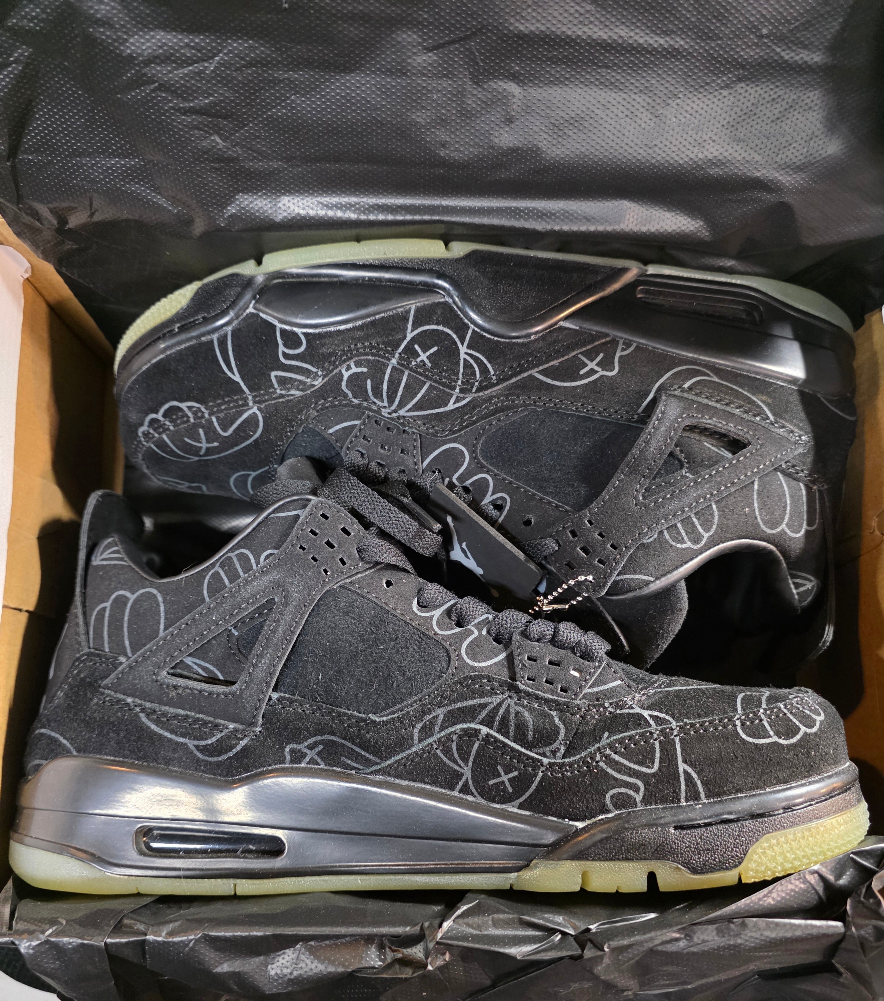 Jordan 4 “KAWS Black” — Design Inspired — US 11 — New