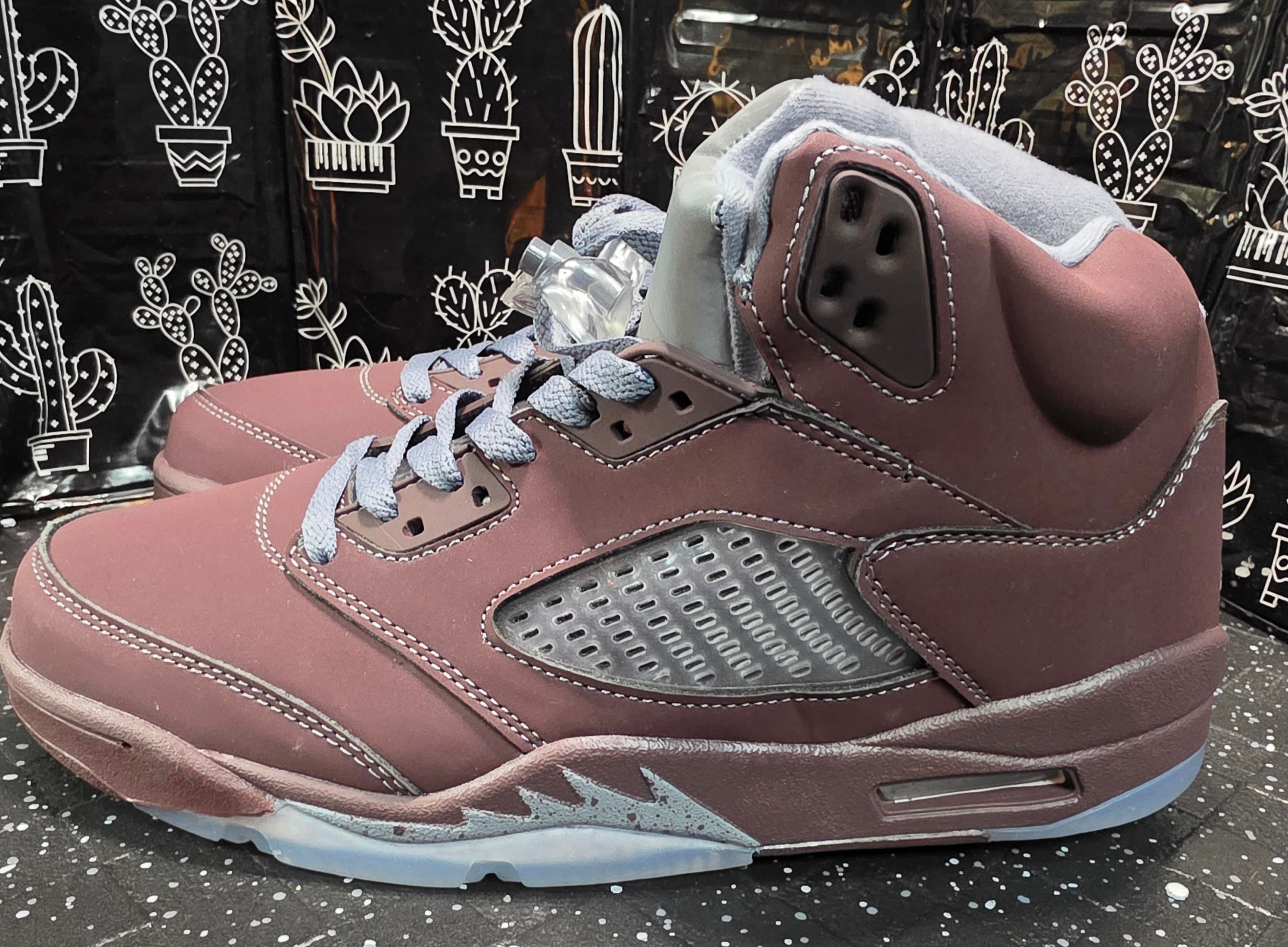 Jordan 5 “Burgundy’s.” Design Inspired US 11 — New (Non‑Original Box Included)