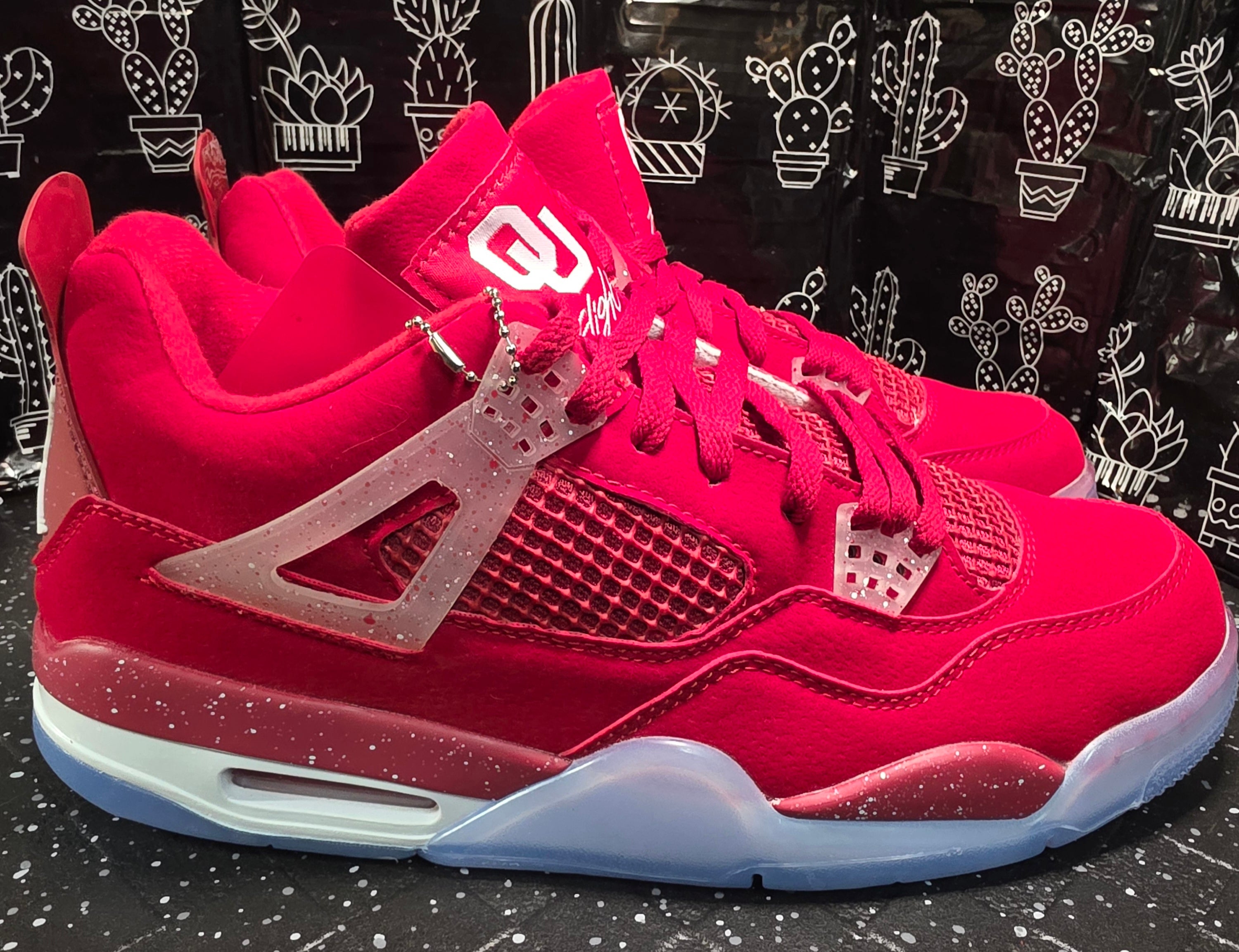 Jordan 4 “OKU Sooners” Design Inspired  US 11 — New (No Original Box)