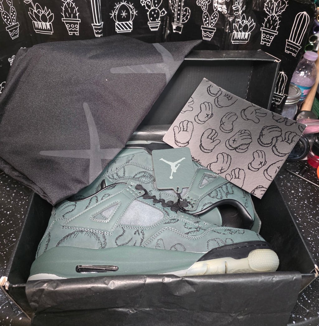 Jordan 4 “KAWS Inspired" Olive Colorway  – Top Tier / 1:1 Dream Collab – US 11 & 12 – New