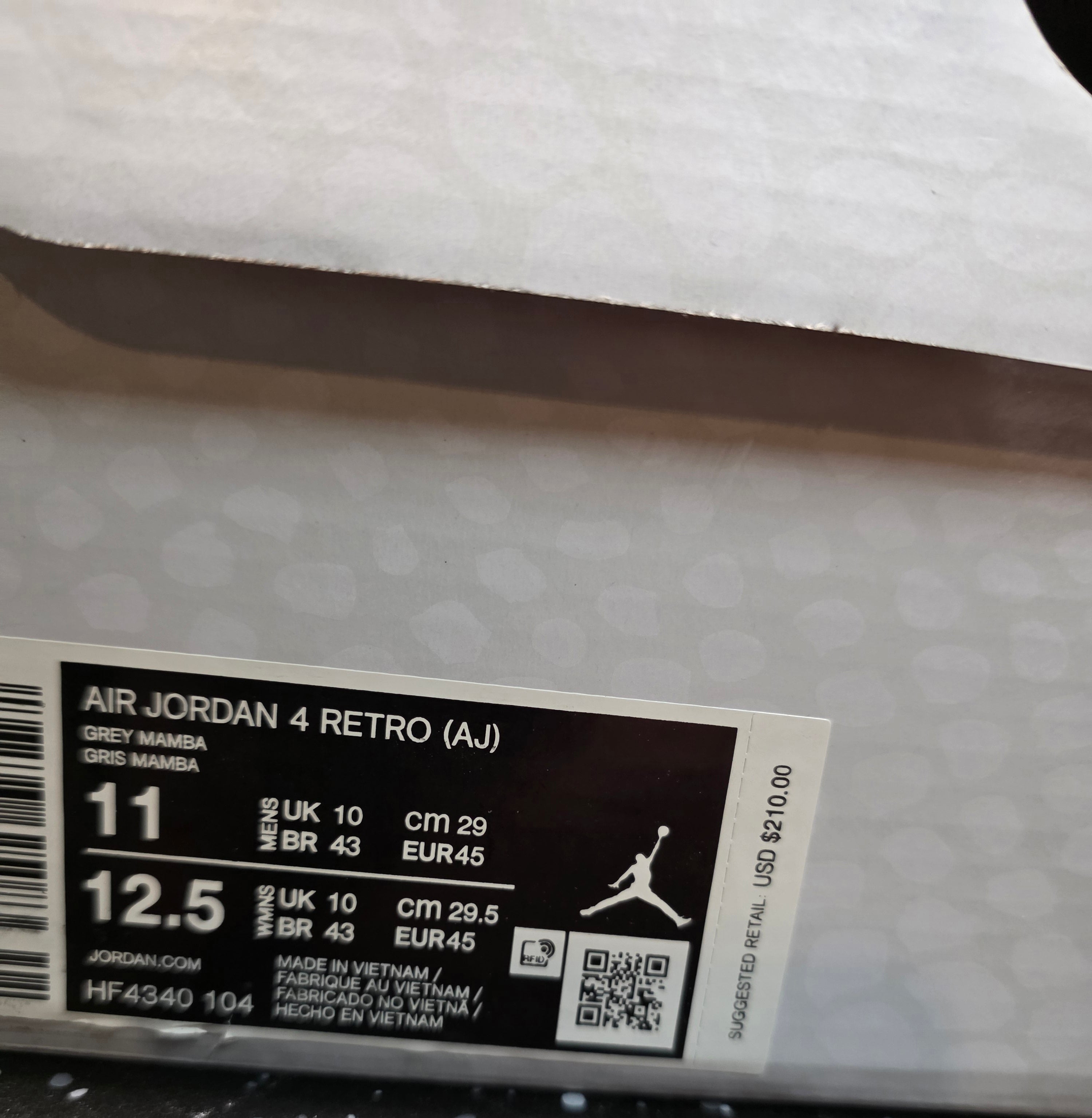 Jordan 4 “Gray Mamba.” Fantasy Collab — Nigel Sylvester × Bike Bricks Inspired  US 11 — New (Custom Snake‑Scale Box Included)