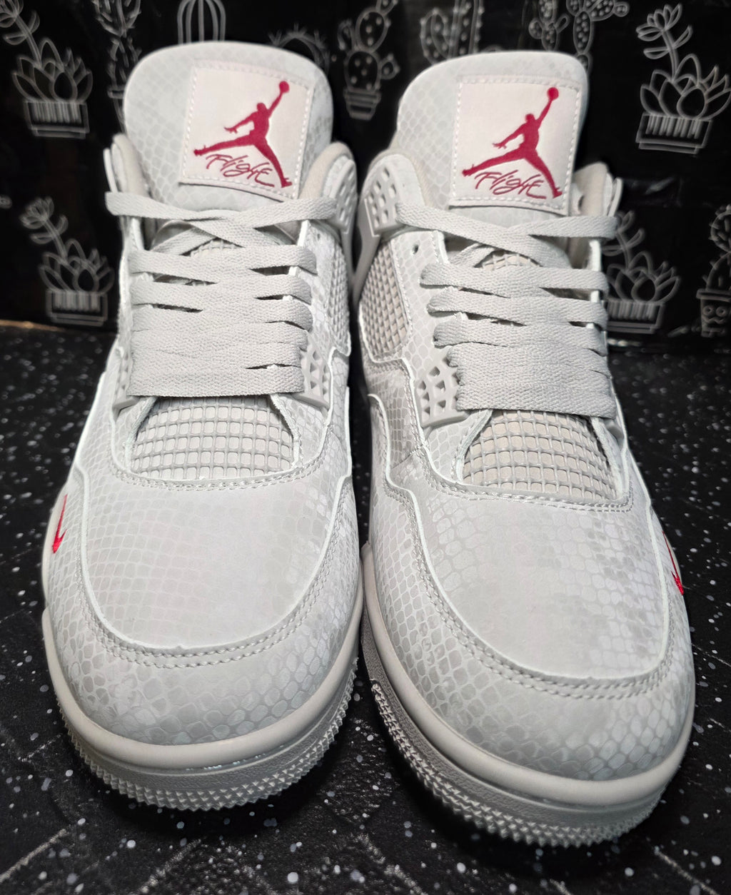 Jordan 4 “Gray Mamba.” Fantasy Collab — Nigel Sylvester × Bike Bricks Inspired  US 11 — New (Custom Snake‑Scale Box Included)