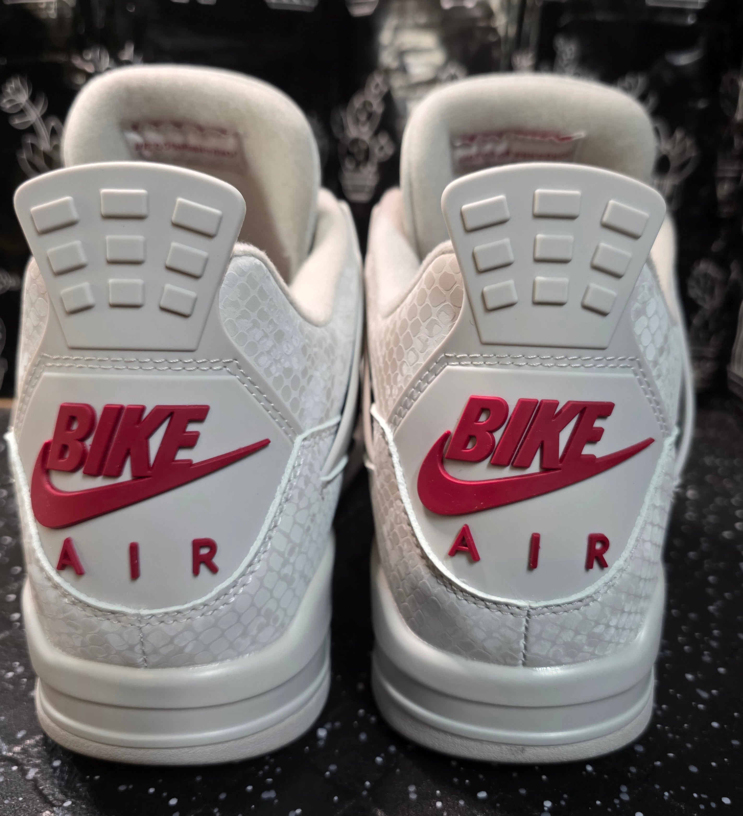 Jordan 4 “Gray Mamba.” Fantasy Collab — Nigel Sylvester × Bike Bricks Inspired  US 11 — New (Custom Snake‑Scale Box Included)