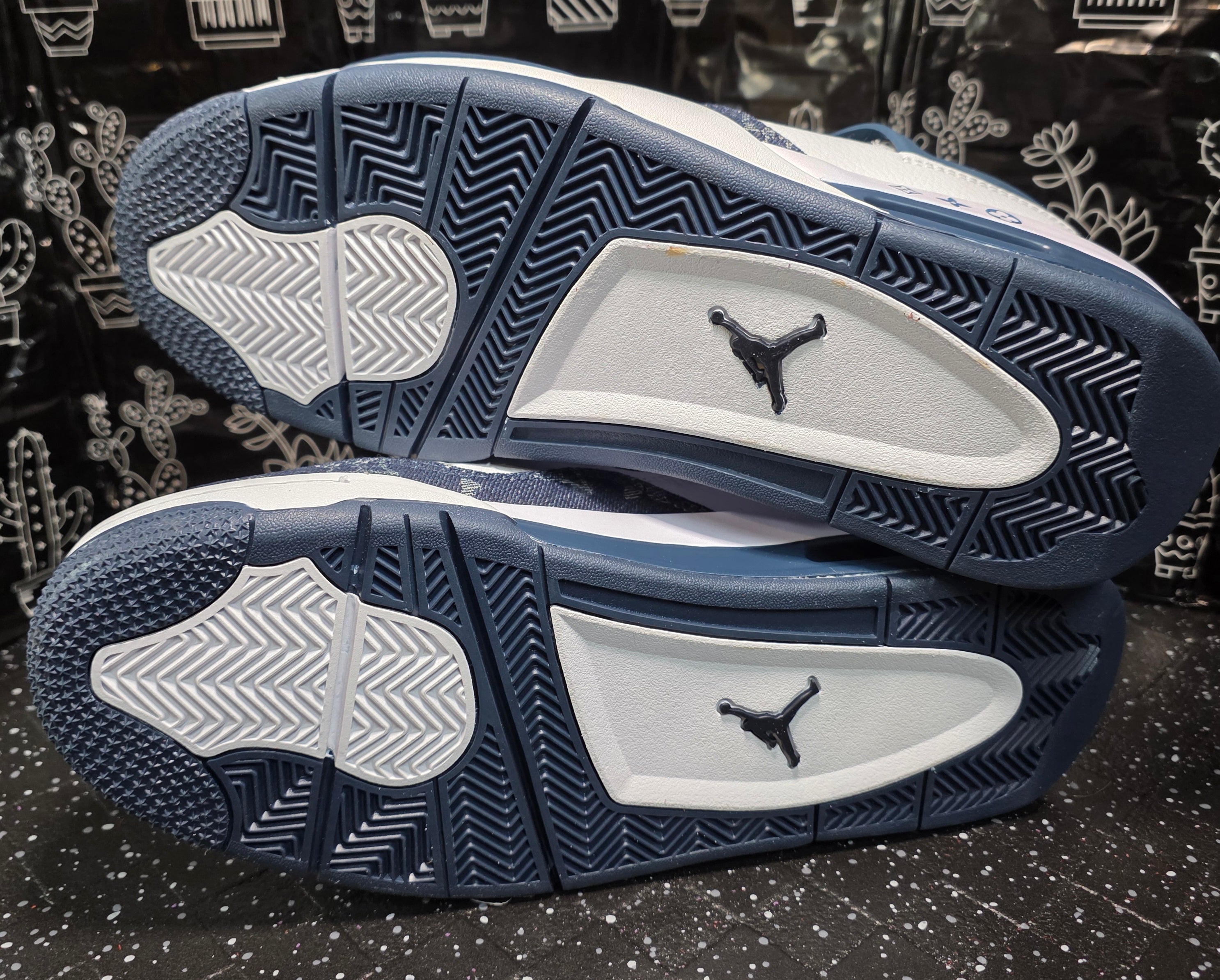 Jordan 4 “LV Denim.” Fantasy Designer Collab  US 11 — New (Custom Box Included)