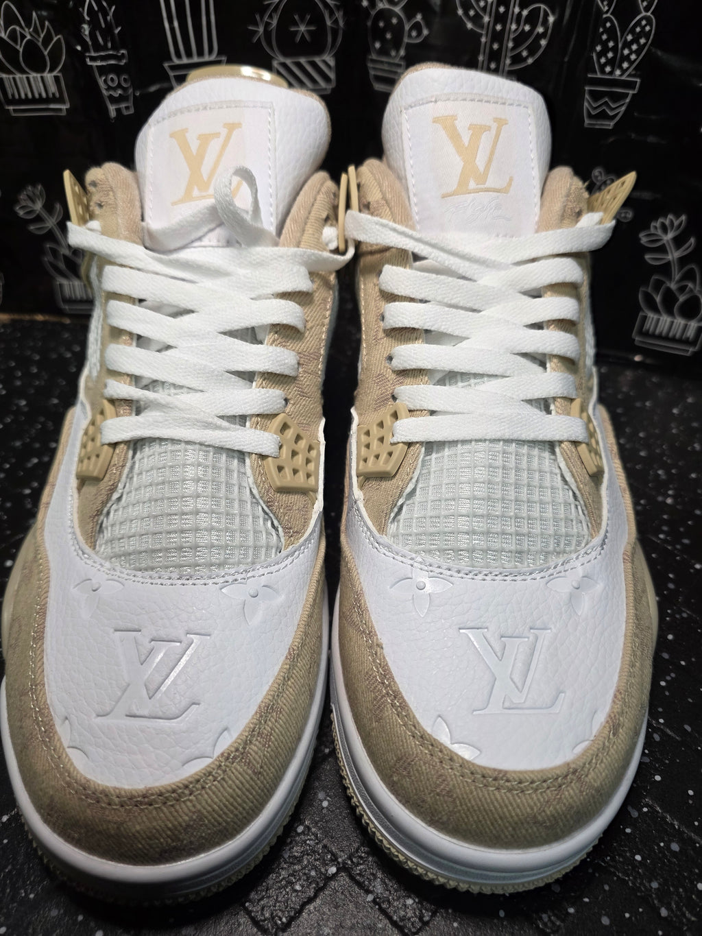 Jordan 4 “LV Beige.” Fantasy Designer Collab US 11 — New (Custom Box Included)