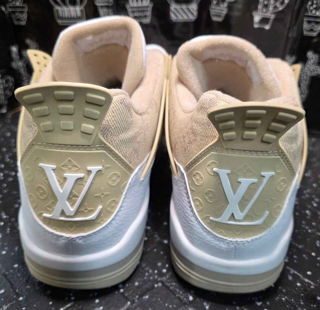 Jordan 4 “LV Beige.” Fantasy Designer Collab US 11 — New (Custom Box Included)