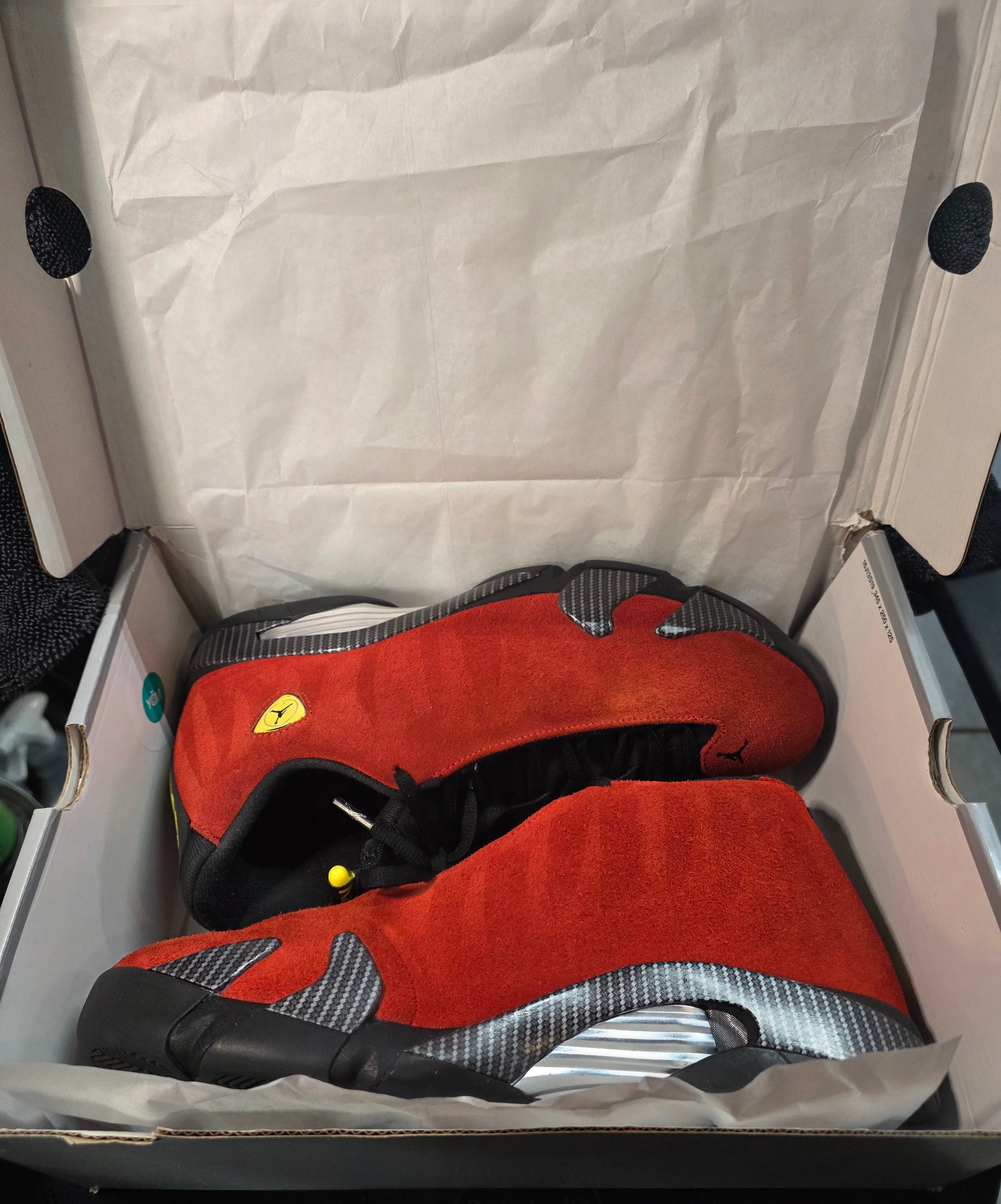 Jordan 14 “Ferrari.” 1:1 Inspired Build  US 13 — New (Original Box Included)