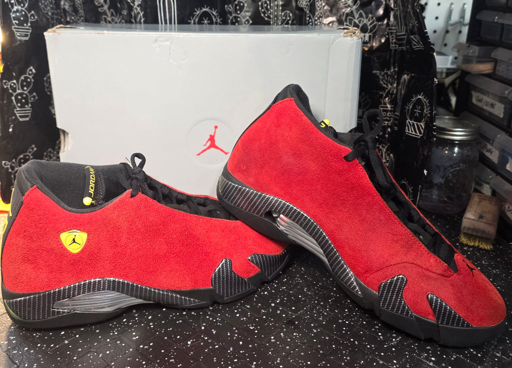 Jordan 14 “Ferrari.” 1:1 Inspired Build  US 13 — New (Original Box Included)