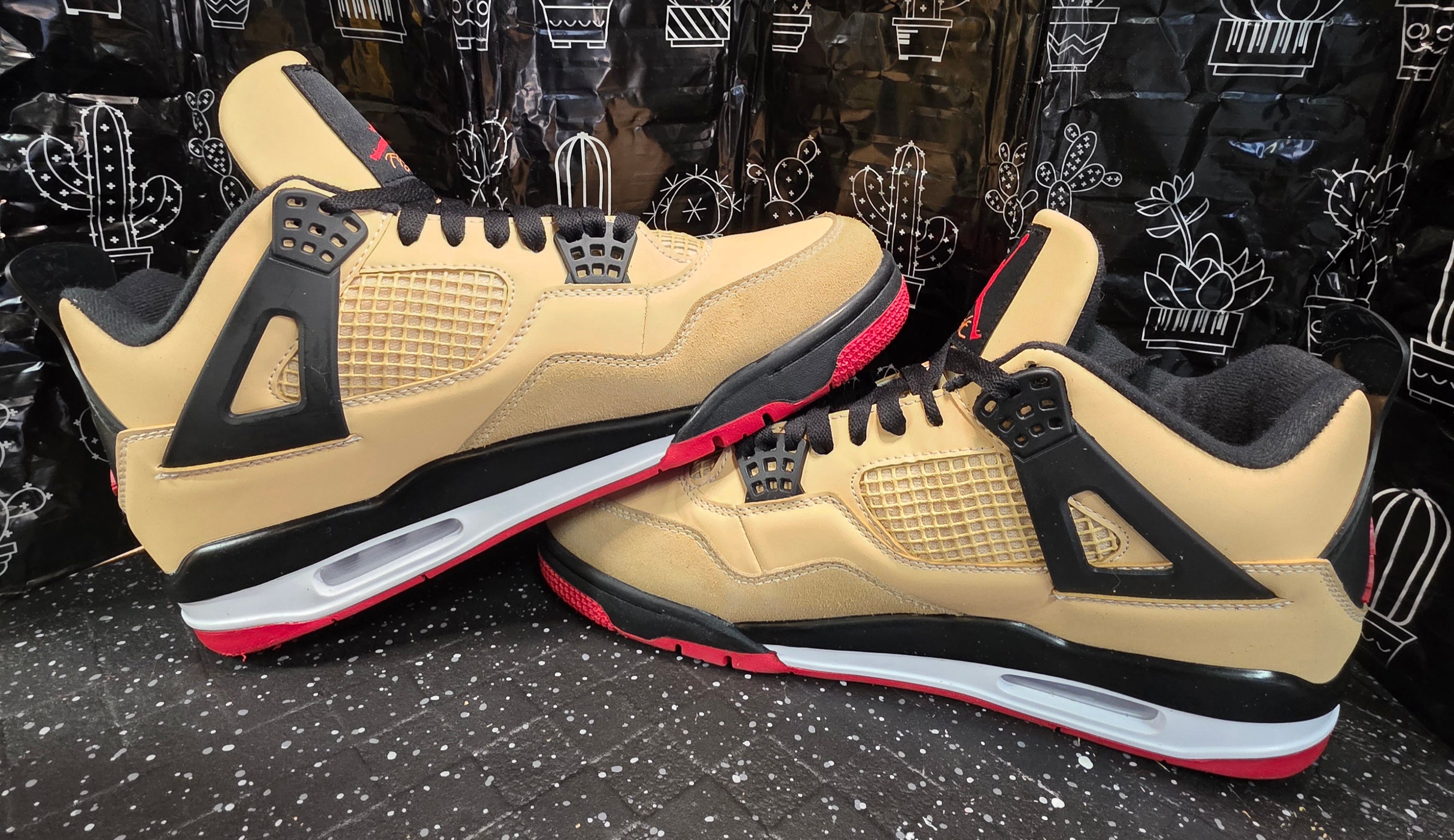 Jordan 4 “Pizzas” Inspired Design  US 11 — New With Themed Box