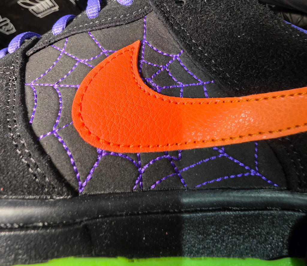 Nike SB Dunk Low Inspired design “Halloween"  "Spider & Web Customs.”  — US 11 — New