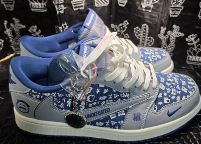 Jordan 1 Low “Travis Scott × Undefeated × Supreme Inspired”  Fantasy Build — US 11 — New