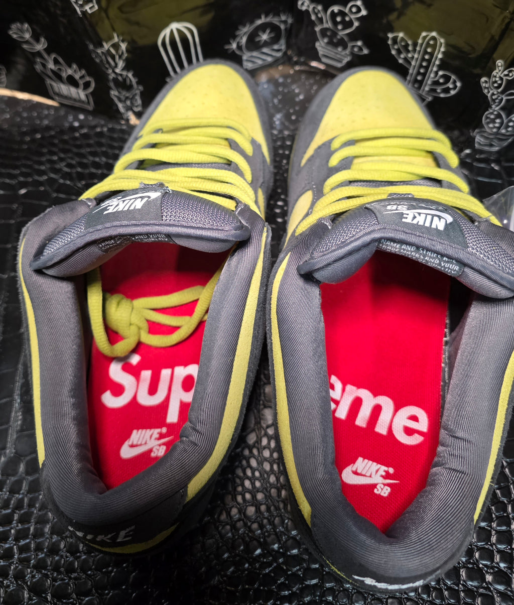Nike SB Dunk Low “Supreme Inspired – Mustard &amp; Gray Suede.”  Top Mid Tier — US 11 — New
