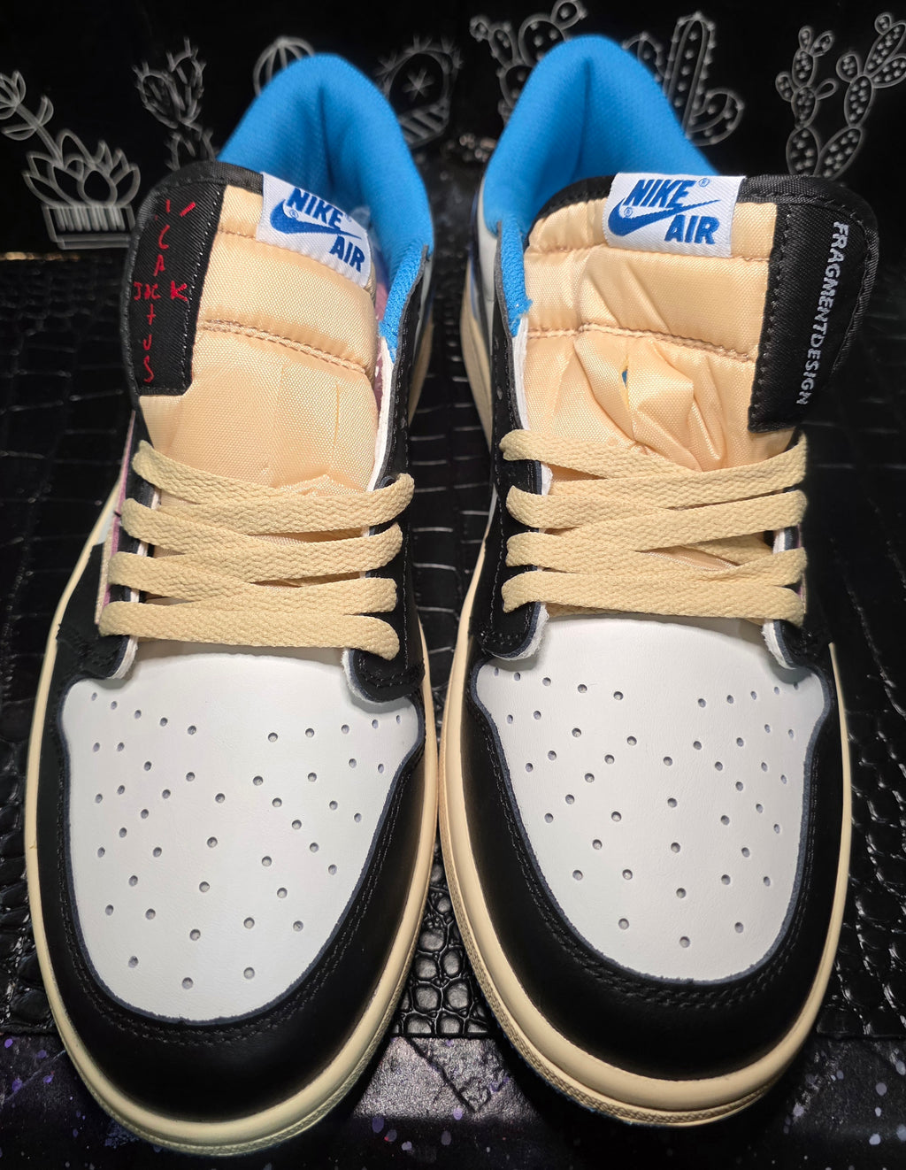 Jordan 1 Low “Travis Scott – Fragment Inspired.”  Replicated Design — Mid / Upper Mid Tier — US 11 &amp; 12 — New (No Box)