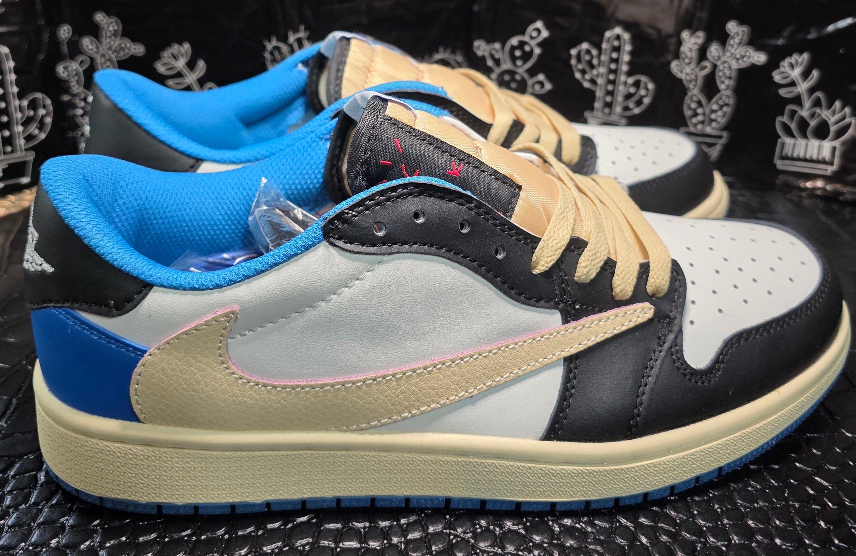 Jordan 1 Low “Travis Scott – Fragment Inspired.”  Replicated Design — Mid / Upper Mid Tier — US 11 &amp; 12 — New (No Box)
