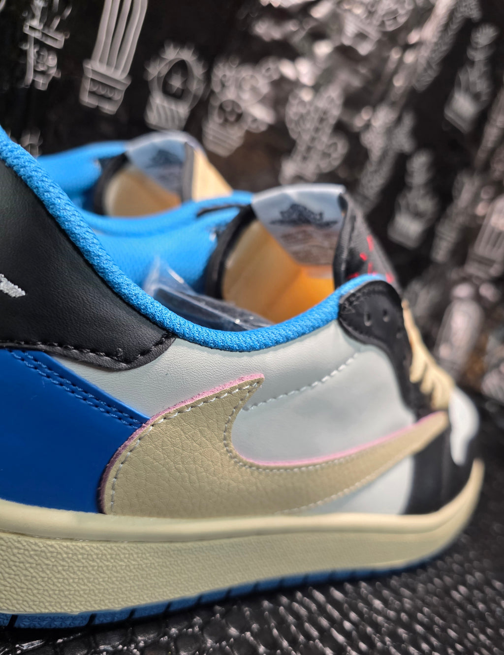 Jordan 1 Low “Travis Scott – Fragment Inspired.”  Replicated Design — Mid / Upper Mid Tier — US 11 &amp; 12 — New (No Box)