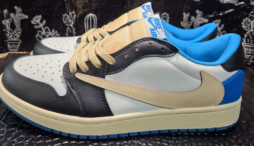 Jordan 1 Low “Travis Scott – Fragment Inspired.”  Replicated Design — Mid / Upper Mid Tier — US 11 &amp; 12 — New (No Box)