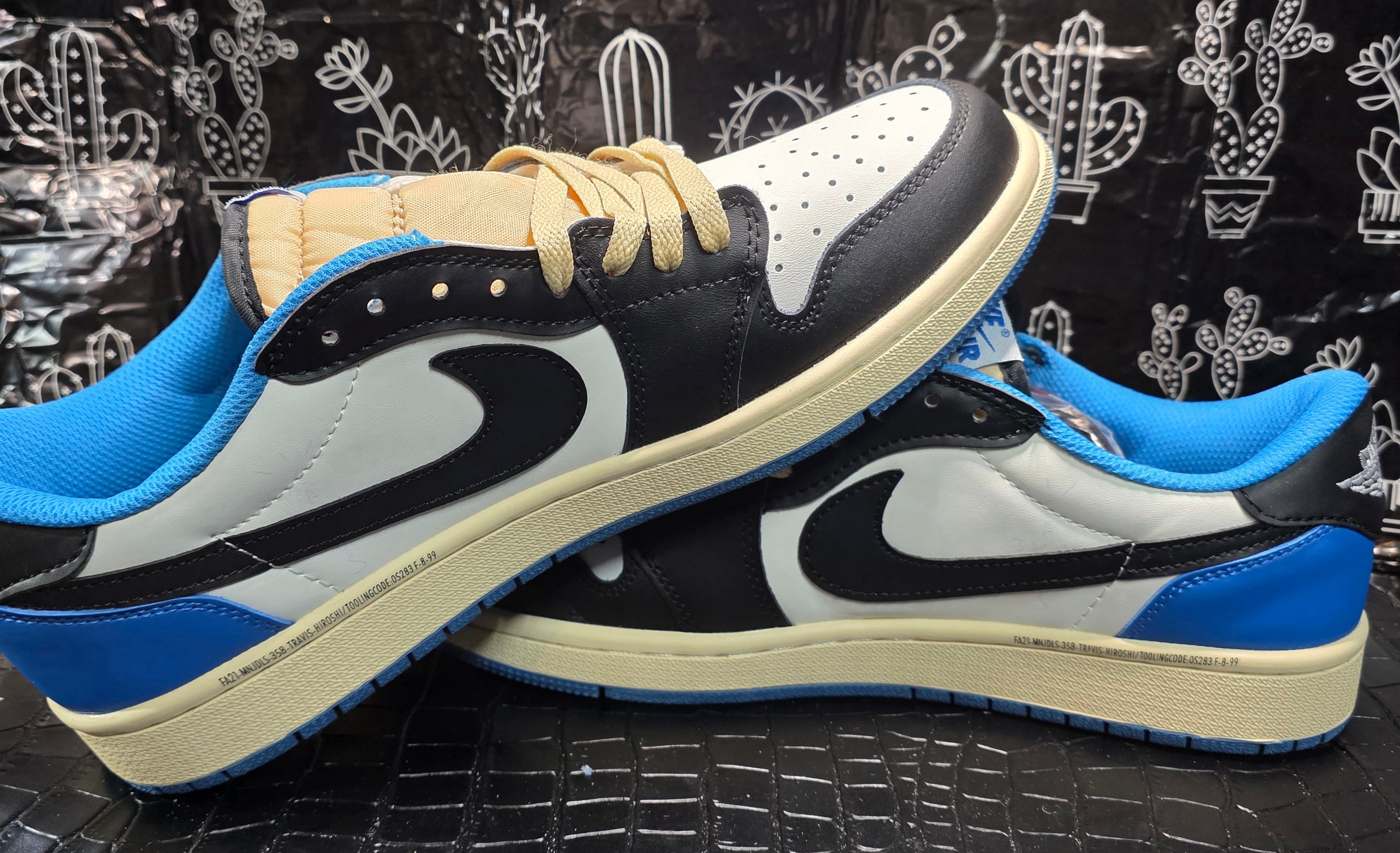Jordan 1 Low “Travis Scott – Fragment Inspired.”  Replicated Design — Mid / Upper Mid Tier — US 11 &amp; 12 — New (No Box)