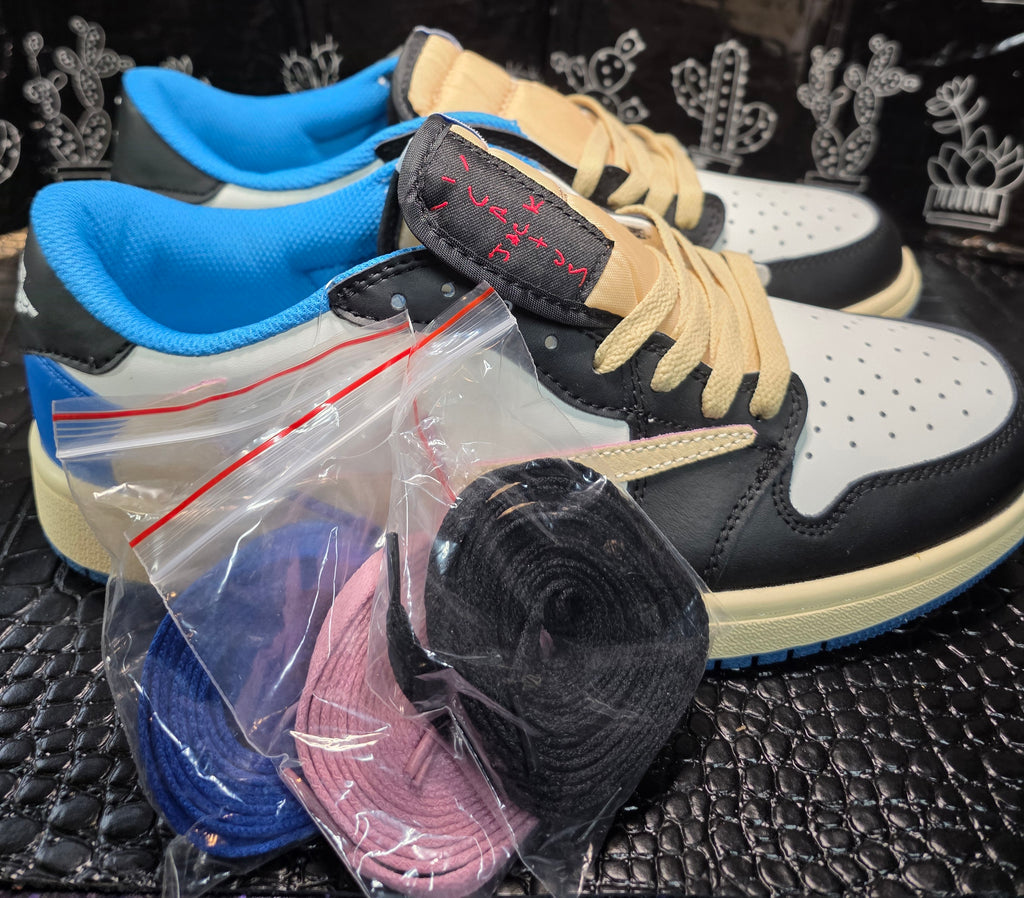 Jordan 1 Low “Travis Scott – Fragment Inspired.”  Replicated Design — Mid / Upper Mid Tier — US 11 &amp; 12 — New (No Box)