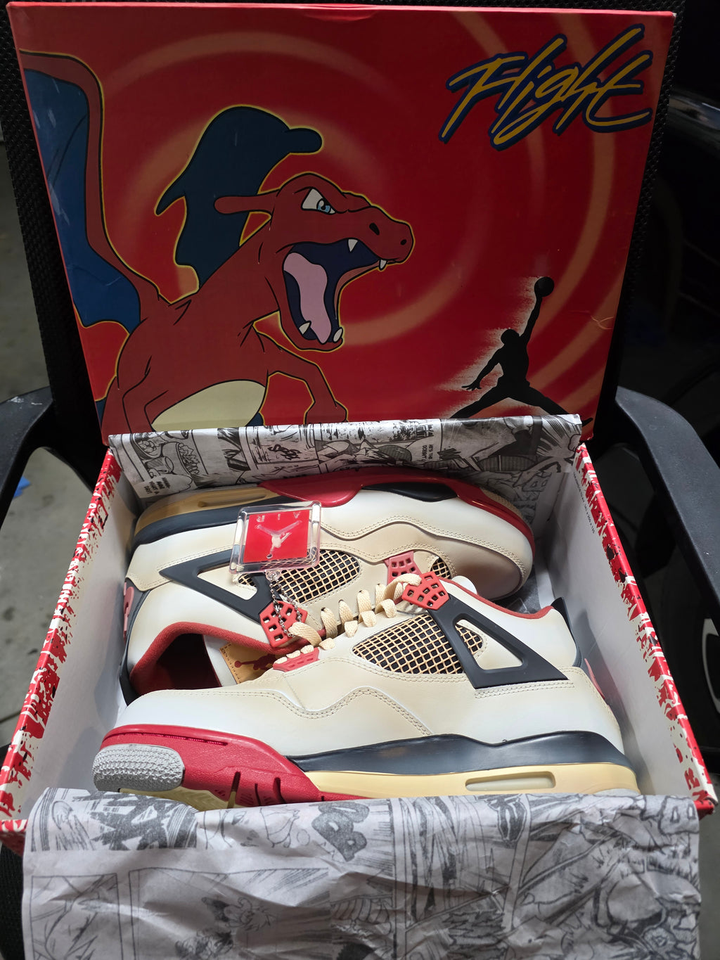Jordan 4 “Pokémon – Charizard Inspired” – Fantasy Lineup – Sizes 10.5 &amp; 12 – New – Character Box Included