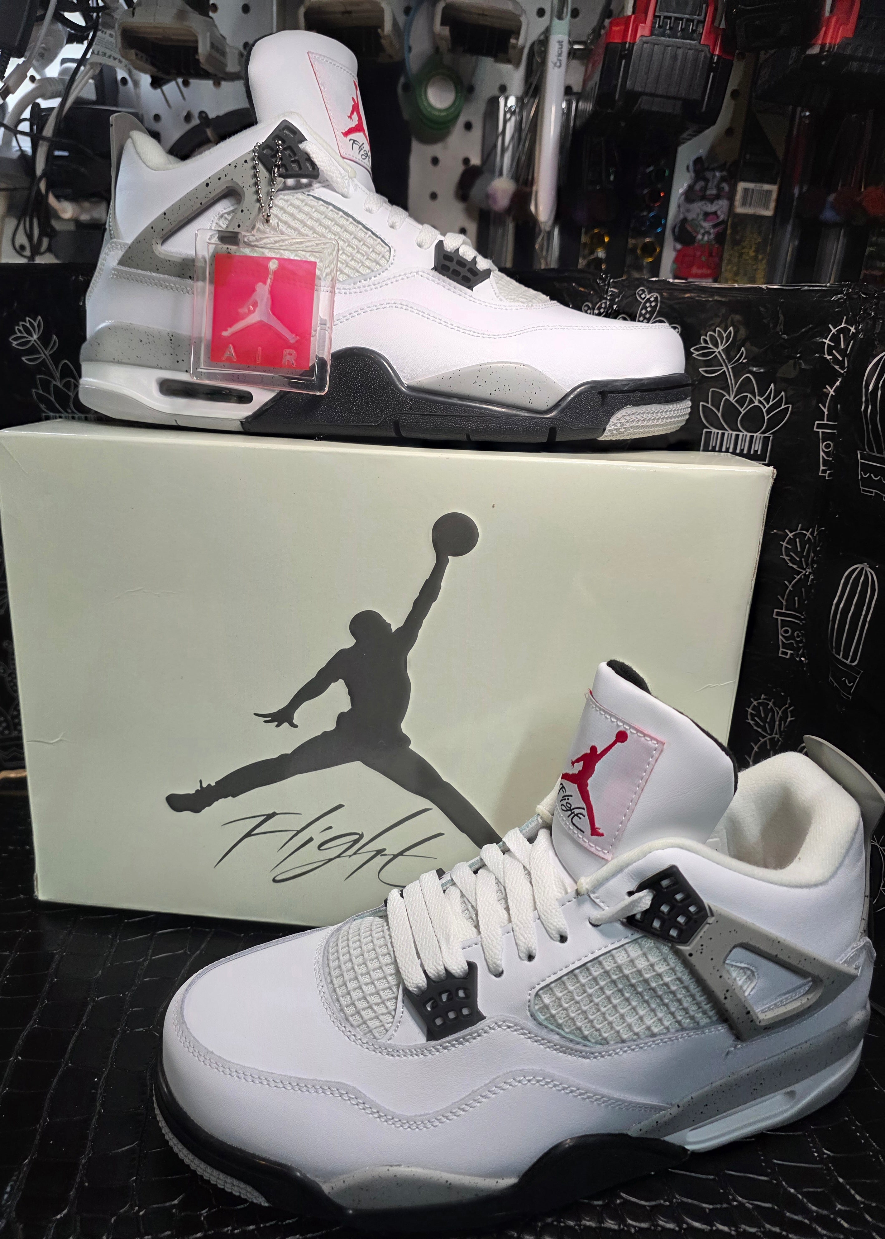 Jordan 4 "Cements" Inspired Design US 11 — New with Box