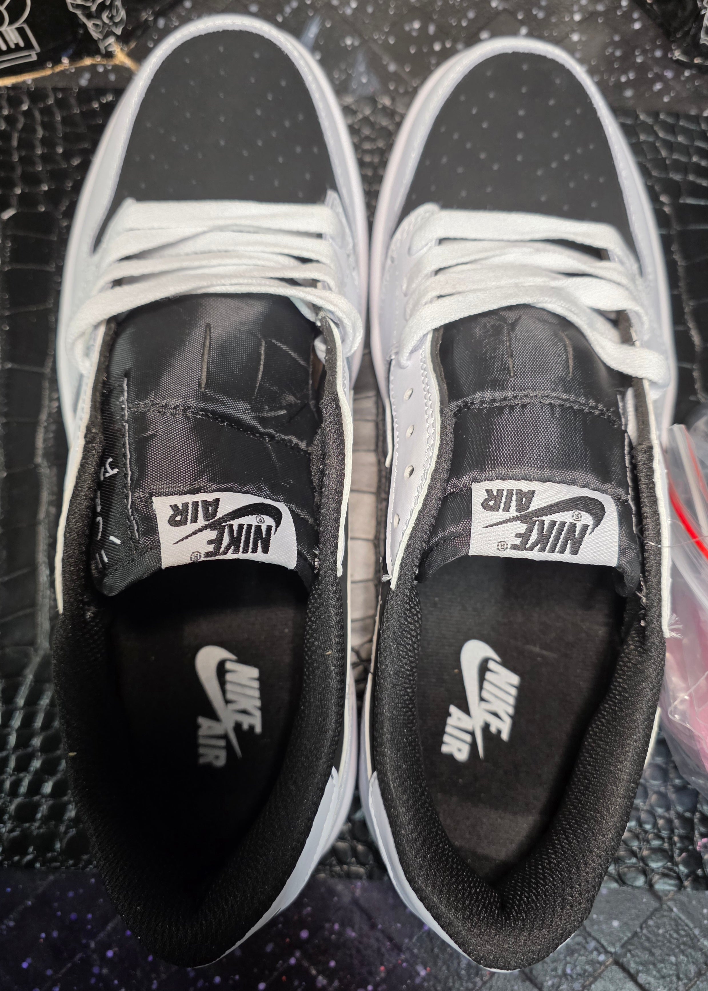 Jordan 1 Low “Travis Scott" inspired styling – "Pandas.”  Fantasy Build — Top Mid Tier — US 11 — New