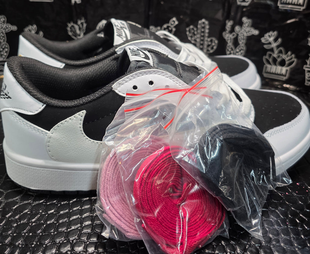 Jordan 1 Low “Travis Scott" inspired styling – "Pandas.”  Fantasy Build — Top Mid Tier — US 11 — New