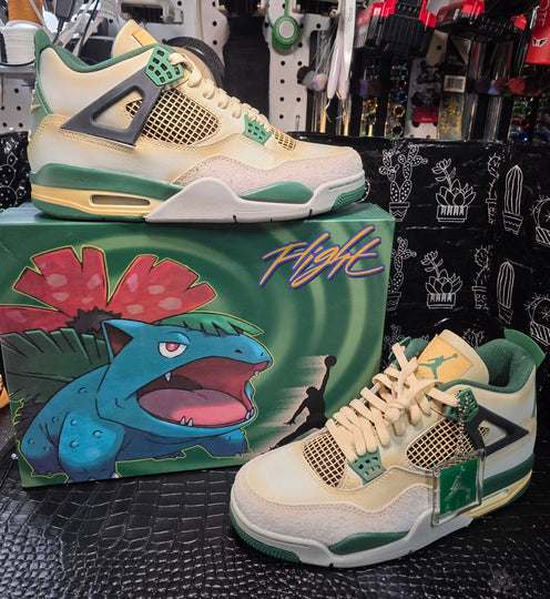 Jordan 4 “Pokémon – Venusaur Inspired” – Fantasy Lineup – US 11 – New – Character Box Included