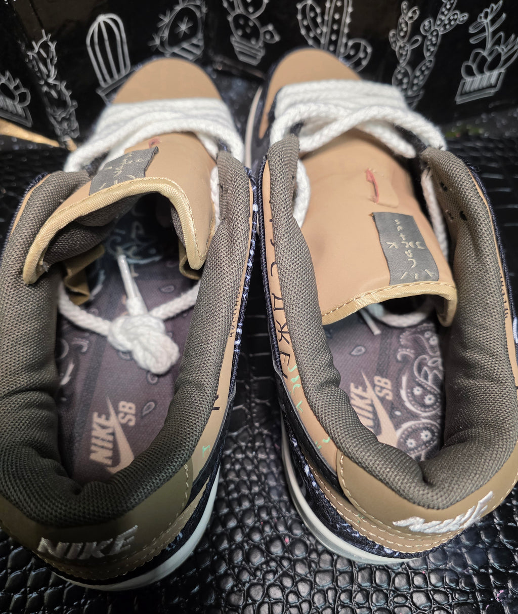 Cactus-Jack SB Dunk inspired – Tan/Paisley Fan Build – US 11 – New